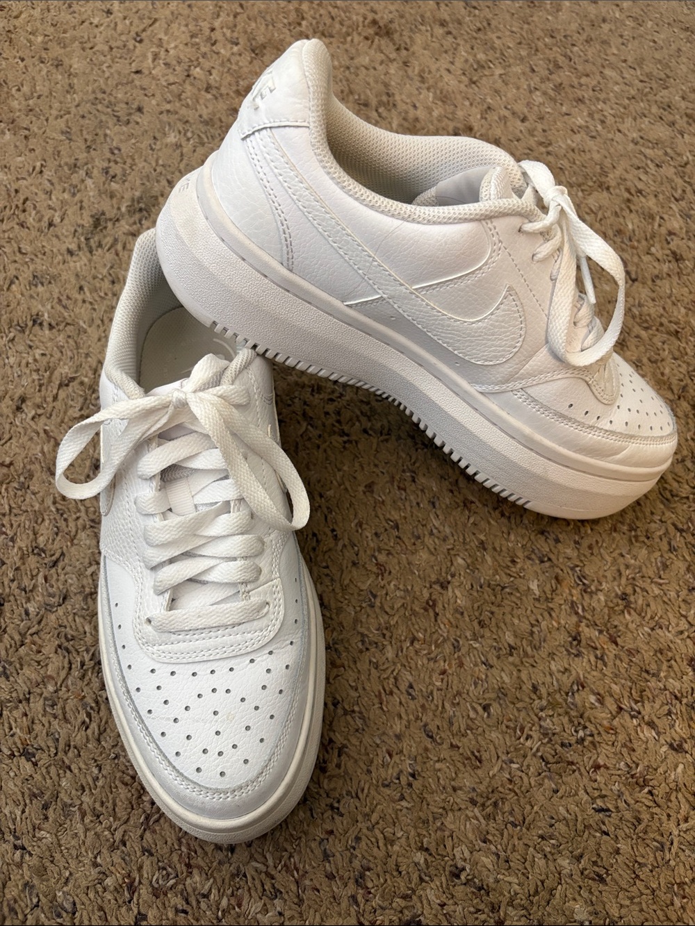 Nike White Chunky Platform Sneakers